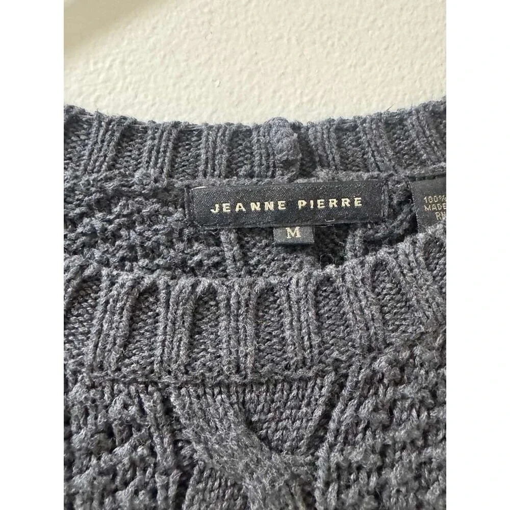 Jeanne Pierre Charcoal Gray Mens Sweater Large Size Medium - 100 % Cotton